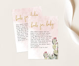 Desert Books for Baby Card | Book Request Insert Template