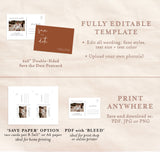 Terracotta Photo Save the Date Postcard | Minimalist Save the Date Template