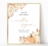 Rustic Fall Shower Sign Template | Autumn Shower Custom Sign