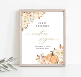 Rustic Fall Shower Sign Template | Autumn Shower Custom Sign