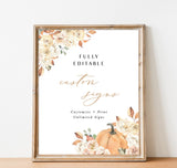 Rustic Fall Shower Sign Template | Autumn Shower Custom Sign