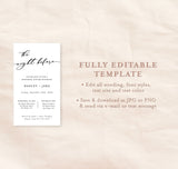 Rehearsal Dinner Text Invitation | Digital Modern Minimalist Rehearsal Invite