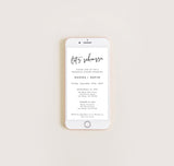 Digital Rehearsal Dinner Invitation | Modern Minimalist Wedding Rehearsal Invite