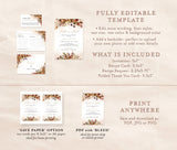 Fall Bridal Shower Invitation | Fall Leaves Invite Template