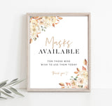 Fall Wedding Social Distance Signs | Please Wear A Mask Wedding Sign