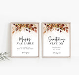 Fall Wedding Social Distance Signs | Please Wear A Mask Wedding Sign