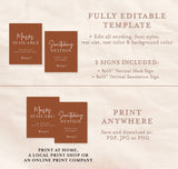 Burnt Orange Social Distance Signs | Please Wear A Mask Wedding Sign