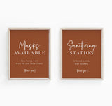 Burnt Orange Social Distance Signs | Please Wear A Mask Wedding Sign