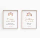 Rainbow Shower Social Distance Signs | Please Wear A Mask Wedding Sign