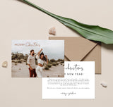 Photo Christmas Card Template | Minimalist Christmas Thank You Card