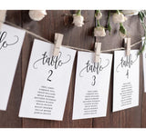 Modern Wedding Seating Chart Cards | Minimalist Wedding Table Seating Chart Cards