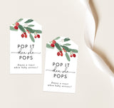 Winter Pop When She Pops Tag | Mini Champagne Bottle Tag