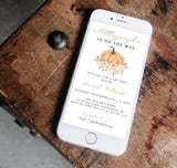 Fall Baby Shower E-Vite Template | Pumpkin Baby Shower Invite