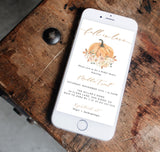 Fall Bridal Shower E-Vite Template | Fall in Love Shower Invite