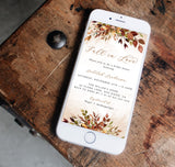 Fall Bridal Shower E-Vite Template | Text Invite