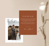 Photo Thank You Card Editable Template | Minimalist Wedding Thank You Card