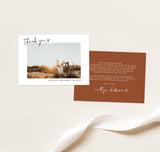 Photo Thank You Card Editable Template | Minimalist Wedding Thank You Card