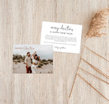 Photo Christmas Card Template | Minimalist Christmas Thank You Card