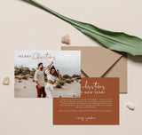 Terracotta Christmas Card Template | Minimalist Christmas Card