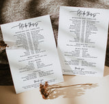 Wedding Party Timeline | Printable Wedding Day Schedule