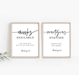 Minimalist Social Distance Signs | Masks Available Wedding Sign