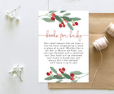 Winter Books for Baby Card | Rustic Holiday Book Request