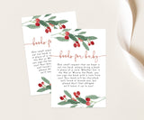 Winter Books for Baby Card | Rustic Holiday Book Request