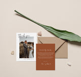 Photo Thank You Card Editable Template | Minimalist Wedding Thank You Card