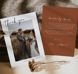 Photo Thank You Card Editable Template | Minimalist Wedding Thank You Card