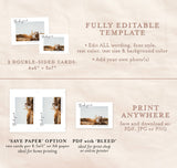 Photo Thank You Card Editable Template | Minimalist Wedding Thank You Card