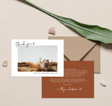 Photo Thank You Card Editable Template | Minimalist Wedding Thank You Card