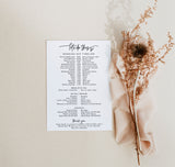Wedding Party Timeline | Printable Wedding Day Schedule