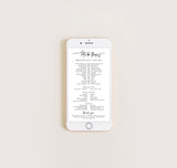 Wedding Party Timeline | Electronic Itinerary