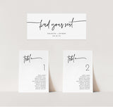 Modern Wedding Seating Chart Cards | Minimalist Wedding Table Seating Chart Cards