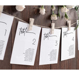 Modern Wedding Seating Chart Cards | Minimalist Wedding Table Seating Chart Cards