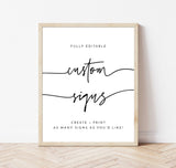 Minimalist Wedding Sign Template | Customizable Wedding Signage
