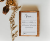 Minimalist Baby Shower Advice and Predictions Card | Gender Neutral Baby Shower Game
