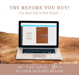 Burnt Orange Wedding Menu Template | Terracotta Wedding Menu