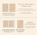 Minimalist Wedding Program | Desert Wedding Program