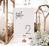 Minimalist Wedding Table Number Template | Modern Wedding Table Number