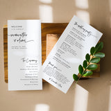 Minimalist Wedding Program Template | Printable Order of Service