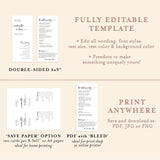 Minimalist Wedding Program Template | Printable Order of Service