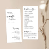 Minimalist Wedding Program Template | Printable Order of Service