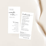 Minimalist Wedding Program Template | Printable Order of Service