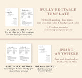 Minimalist Wedding Program Template | Printable Order of Service