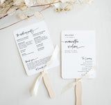 Minimalist Wedding Program Template | Printable Order of Service