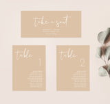 Modern Wedding Seating Chart Cards | Minimalist Wedding Table Seating Chart Cards
