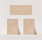 Modern Wedding Seating Chart Cards | Minimalist Wedding Table Seating Chart Cards
