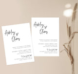Minimalist Wedding Invitation Template | Editable Minimalist Wedding Invite