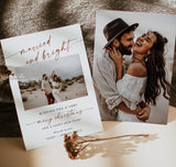 Married and Bright Christmas Card | Minimalist Christmas Photo Card